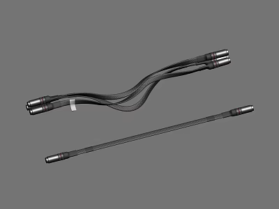 Black Connecting Cables And Long Metal Rod For Electronic Accessories 3d model