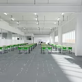 Clean Laboratory Space With White Walls Stainless Steel Carts Equipment And Sinks