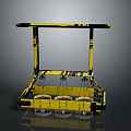 Yellow Black Leisure Furniture Featuring Hanging Seats Square Base And Top Bar