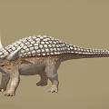 Ankylosaurus 3D Model With Long Tail Back Scales Spikes And Large Head Horns