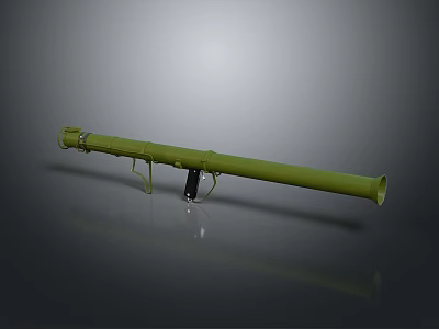 Green Military Rocket Launcher With Tactical Tube And Grip Design 3d model