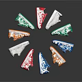 Colorful Casual Lace Up Sports Shoes With Red Green Blue Orange White Round