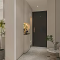 Modern Warm Neutral Toned Living And Dining Space With Soft Upholstered Sofa And Elegant Decor