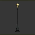 Traditional Street Lamp Design With Classic Metal Pole And Illuminated Light