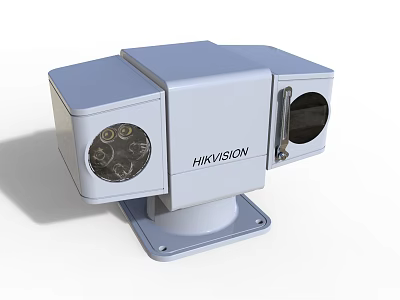 Projection Surveillance Device by HIKVISION with Two Circular Lenses and Square Base 3d model