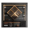Modern Wine Cabinet with Wine Bottles Storage Glasses Display and Lighting Design