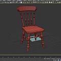 Vintage Wooden Single Chair With Spindle Back And Carved Legs Design