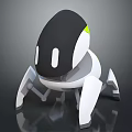 Modern Black And White Mechanical Robot Creature With Sleek Leg Structure 3d model