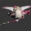 Game Movie Magical Girl Character In Pink Outfit With Blonde Hair Magical Wand And Wings
