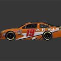 Orange Toyota Race Car With ARRIS Logo Number 19 And FOMOCO Branding