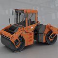 Orange Heavy Duty Road Roller Construction Equipment With Dual Drums And Cab
