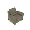 Stylish Modern Beige Single Sofa With Upholstered Armrests And Comfortable Seat 3d model
