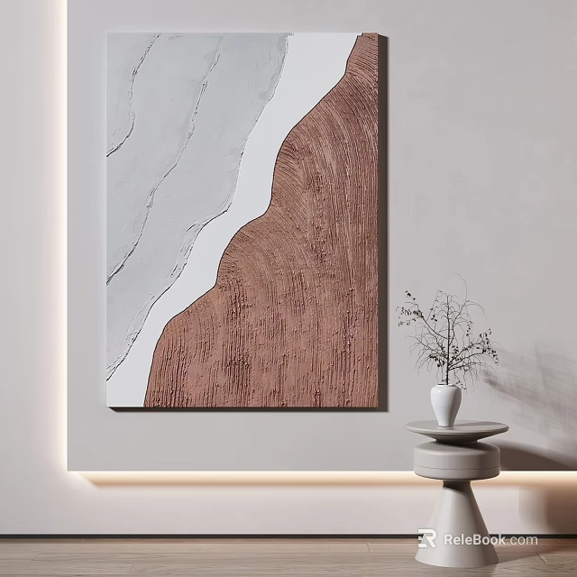 Elegant Modern Kitchen Interior With Marble Island Counter And Cabinets 3d model