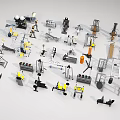 Diverse Fitness Equipment Collection With Dumbbells Treadmills Weight Benches And Exercise Machines For Gym Use