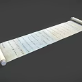 Ancient Open Scroll With Handwritten Text On Parchment Material Surface