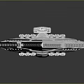 Triangular White Starship Model For Space Exploration With Detailed Aerospace Structure