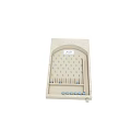 Beige Single Bed Frame With Root Brand Logo And Blue Decorative Accents