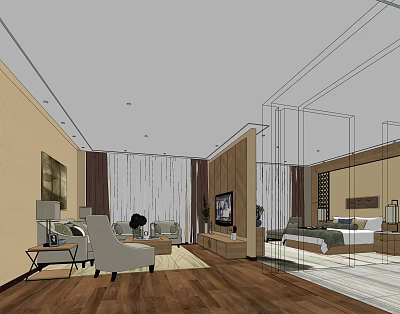 New Chinese Suite Hotel Suite 3d model New Chinese Suite Hotel Suite 3d model