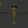 Bird Shaped Decorative Figurine Set With Straw Hat Spread Wings And Long Legs
