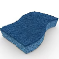 Blue Household Cleaning Sponge With Dual Layer Soft Texture For Daily Kitchen Use 3d model