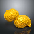 Yellow Peanut Plant Featuring Textured Surface on Dark Background with Reflection 3d model