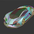 Blue Futuristic Sports Car Concept With Sleek Design And Orange Accents