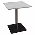 Simple Modern Table Featuring White Tabletop And Metal Leg With Black Base 3d model