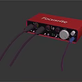Focusrite Red Audio Interface with Cables for Headphone and Speaker Connection 3d model
