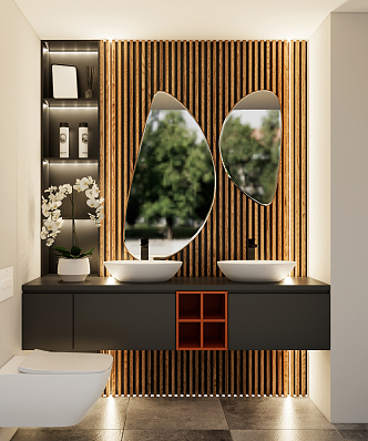 Modern Toilet Bathroom Cabinet Washstand 3d model