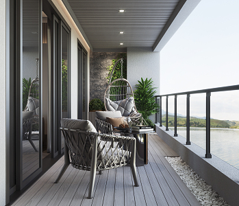 Modern Balcony 3d model