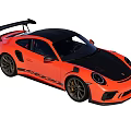 Orange Sports Car With Black Roof Rear Spoiler And Aerodynamic Exterior Design