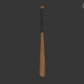 Classic Wooden Baseball Bat With Black Grip Handle On Dark Reflective Background