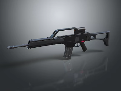 Black Modern Tactical Rifle With Scope Ergonomic Stock And Metal Barrel Design 3d model