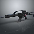 Black Modern Tactical Rifle With Scope Ergonomic Stock And Metal Barrel Design
