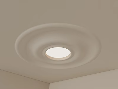 Modern Elegant Ceiling Design Featuring Circular Medallion And Recessed Light Fixture 3d model
