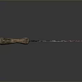 Rustic Sickle With Wooden Handle And Curved Red Silver Metal Blade As Agricultural Tool