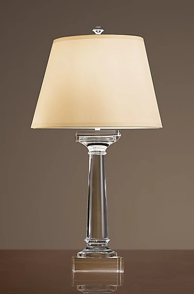 Elegant Modern Table Lamp With Cream Shade And Transparent Crystal Base 3d model