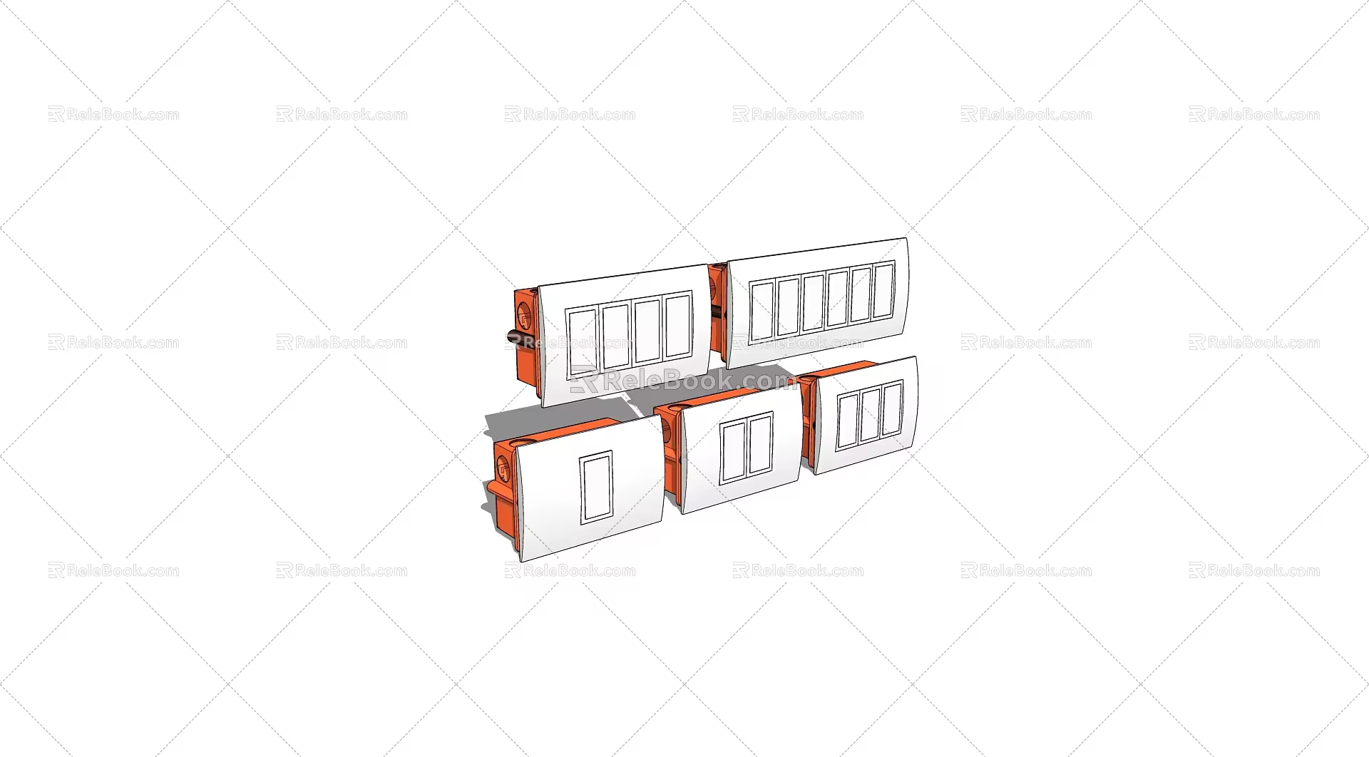 Switch socket combination 3d model