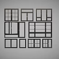 Modern windows 3d model