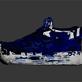 Blue Casual Sneakers With Velcro Straps White Sole And Blue Dots Design