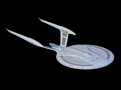 Futuristic Silver Spaceship Design With Long Wings And Circular Hull Structure 3d model