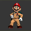 Mario Toy Figure With Red Hat Orange Outfit Green Backpack White Gloves And Brown Shoes
