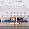 Modern Basketball Hall Basketball Court Panoramic View 3d model