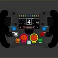 Car Steering Wheel With Colorful Buttons Digital Display And Carbon Fiber Design