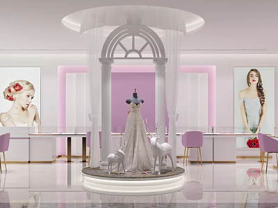 Light Luxury Jewelry Store 3d model