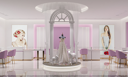 Light Luxury Jewelry Store 3d model