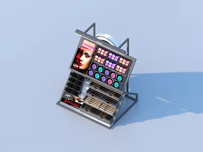 Colorful Cosmetics Display Stand With Layered Design For Perfume And Makeup Products 3d model