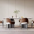Modern Dining Table and Chair Combination 3d model