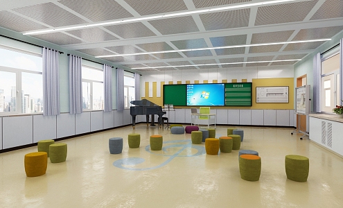 Music Classroom Professional Classroom School Professional Classroom 3d model