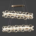 Modern Elegant Petal Shaped Layered Chandelier With Glowing Glass Design And Hanging Structure